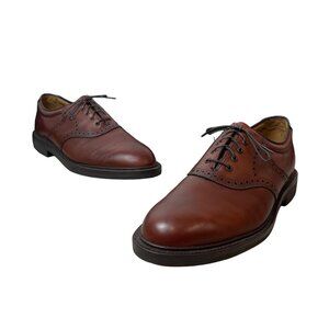 Johnston & Murphy Men's Brown Leather Noonan Saddle Oxford Sz 12W